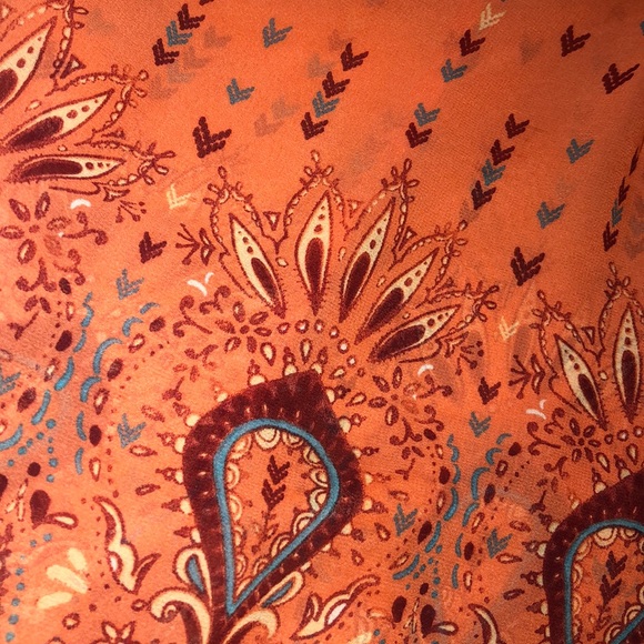 Orange Pattern Bright Blouse - Picture 5 of 5